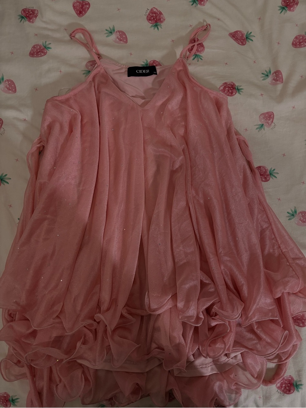 Pink Chiffon Ruffled Halter Mini Dress💗